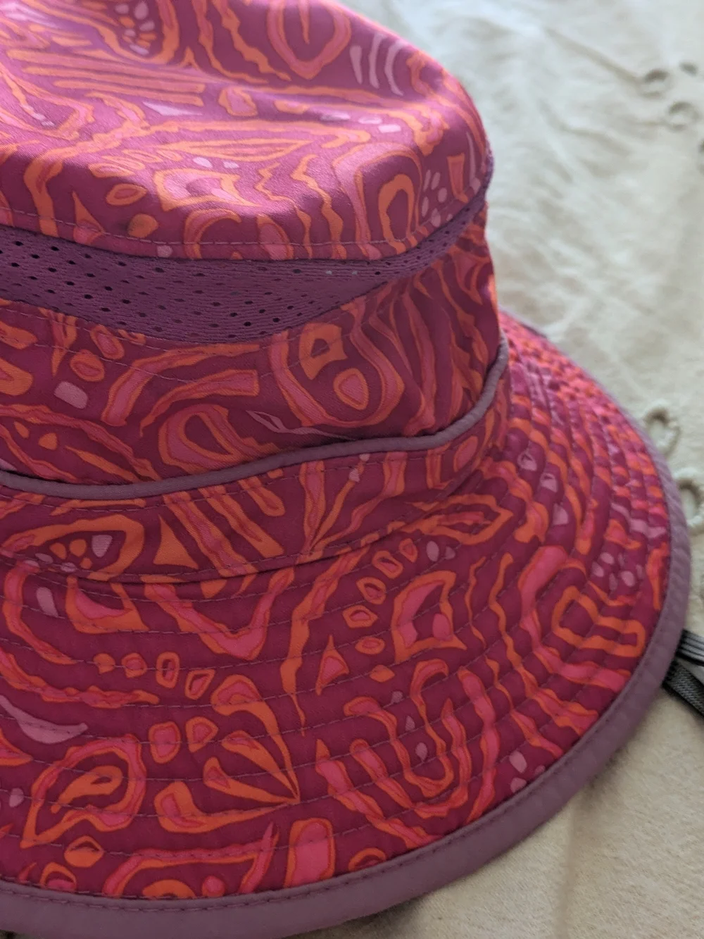 Kids Sundry Sun Hat Pink & Orange Patterned Sun Hat - Size 5